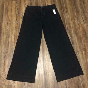 Maeve by Anthropologie Pants Women's 30 Black Wide Leg Flare High Rise NWT